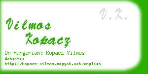 vilmos kopacz business card